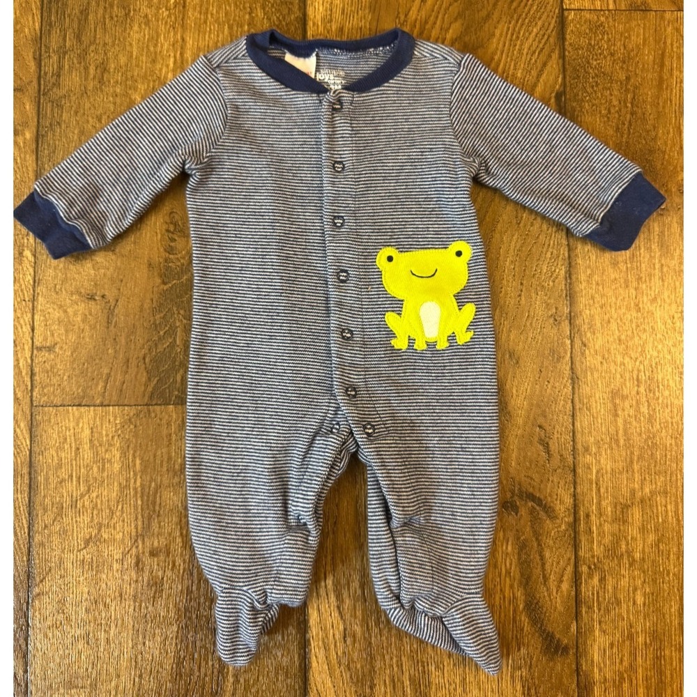 Baby Boy 0/3 Months Footed Sleepers Rompers 1 PC Outfits Pajamas Clothes Frog - Picture 9 of 11
